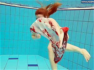 super hot polish ginger-haired swimming in the pool