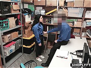 teen Monica gets caught using a wise shoplifting trick